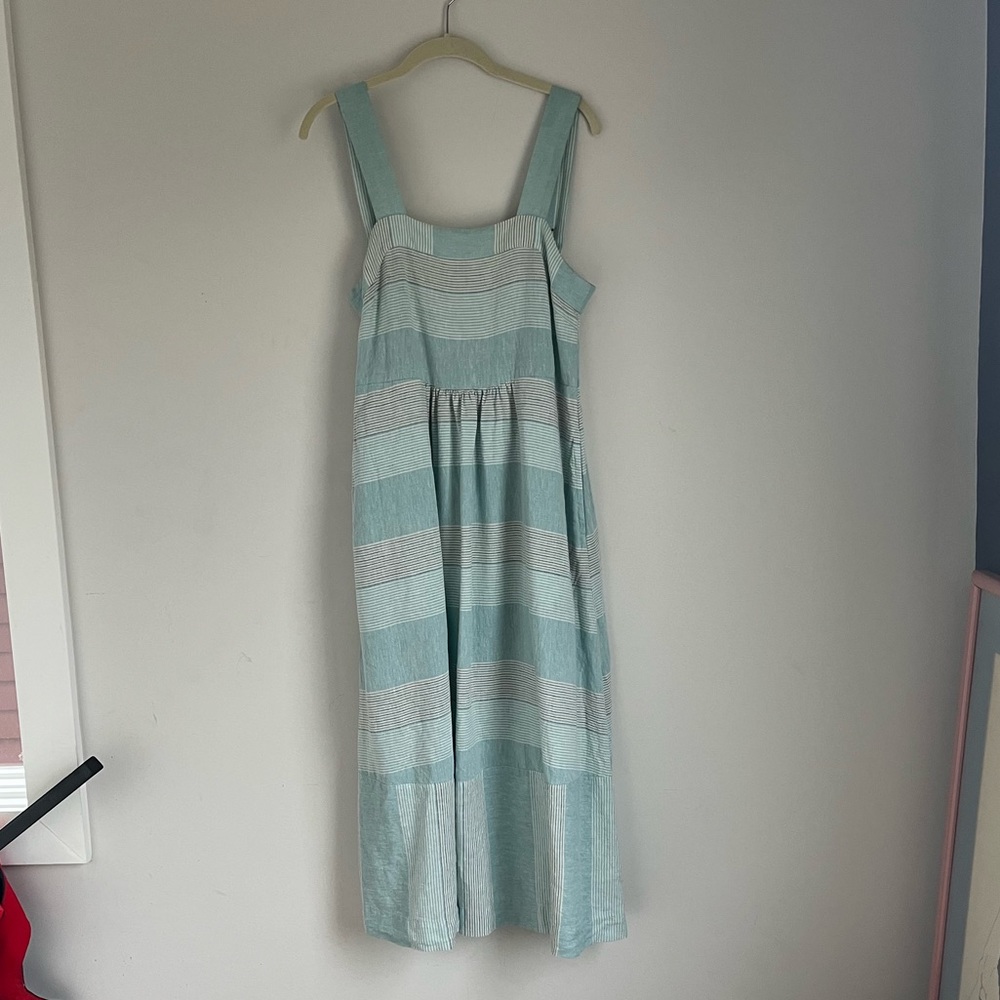 Patagonia Garden Island Hemp Blend Striped Midi Dress S